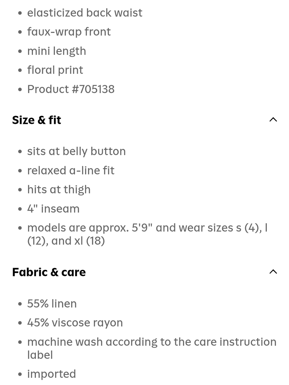 Floral A-Line Mini Skort Black with White Blossoms - Picture 2 of 5